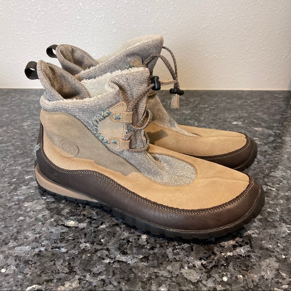 Timberland Smartwool beige boots suede adjustable toggle